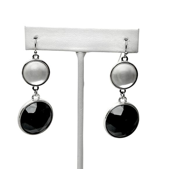 Dangle Earrings Lot 4 Assorted Wearable Gunmetal Gray Silver Tone Pierced Hook - Picture 5 of 7